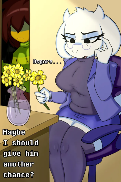 Toriel X Kris Comic Porn page 1