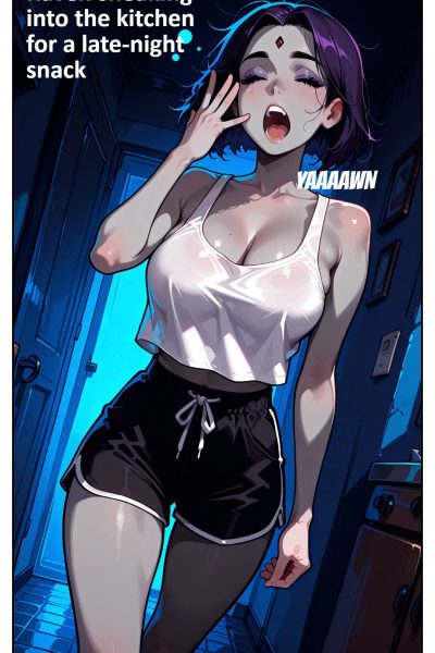 レイヴンが夜食を求めて台所に忍び込む | Raven Sneaking Into The Kitchen For A Late-night Snack Comic Porn page 1